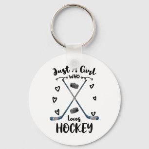 Just A Girl Who Loves Hockey  Keychain