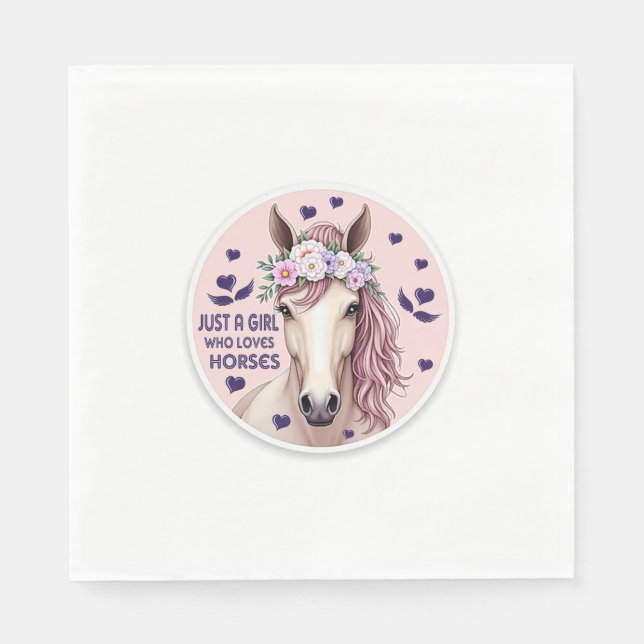 Just a Girl Who Loves Horses (2) Napkin (Front)