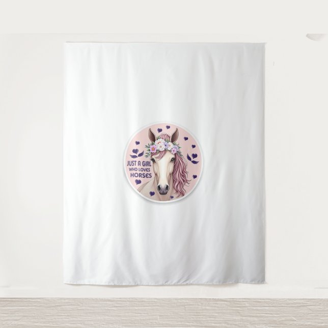 Just a Girl Who Loves Horses (2) Tapestry (Front)