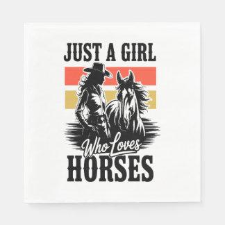 Just a Girl Who Loves Horses (3) Napkin