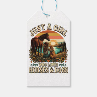 Just A Girl Who Loves Horses and Dogs Gift Tags