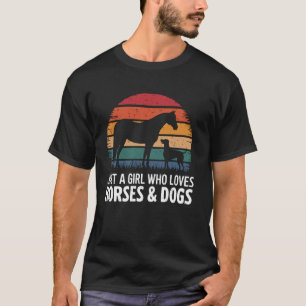 Just A Girl Who Loves Horses and Dogs Outdoor Love T-Shirt