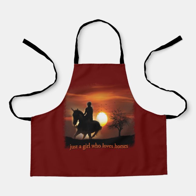 just a girl who loves horses apron (Front)