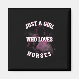 Just A Girl Who Loves Horses Athletic Ride T Shirt Magnet