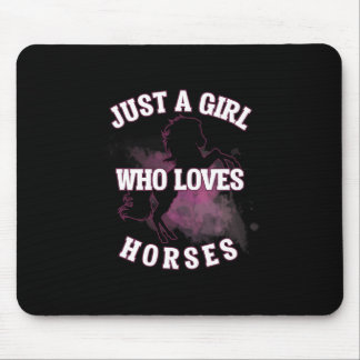 Just A Girl Who Loves Horses Athletic Ride T Shirt Mouse Pad