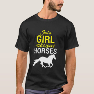Just A Girl Who Loves Horses Cute Funny Horse Love T-Shirt