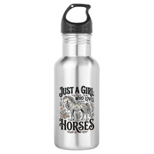Just a Girl Who Loves Horses Floral Vintage Design 532 Ml Water Bottle