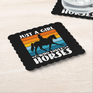 Just a Girl Who Loves Horses Funny Horse Owner  Paper Coaster