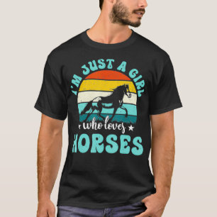 Just a Girl Who Loves Horses Funny Horsing Gift Vi T-Shirt