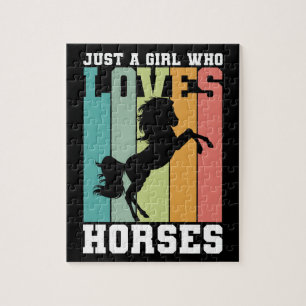 Just a girl who loves Horses Horse Girl Jigsaw Puzzle