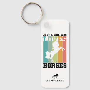 Just a girl who loves Horses Horse Girl Keychain