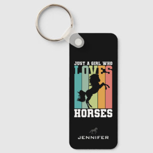 Just a girl who loves Horses   Horse Girl Keychain