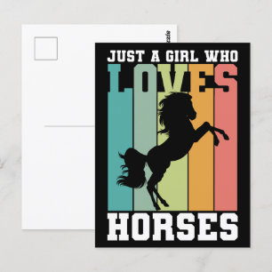 Just a girl who loves Horses   Horse Girl Postcard