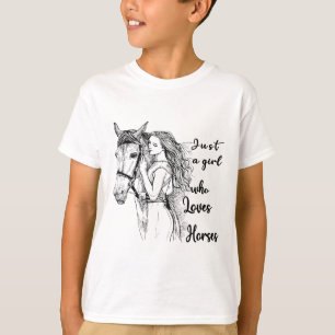 Just A Girl Who Loves Horses Horseback Riding Hors T-Shirt
