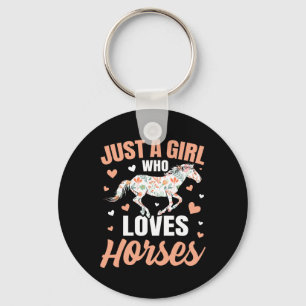Just A Girl Who Loves Horses Horseback Riding  Keychain