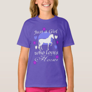 Just A Girl Who Loves Horses in Purple T-Shirt