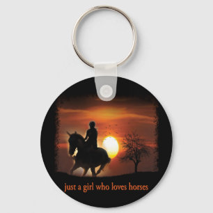 just a girl who loves horses keychain
