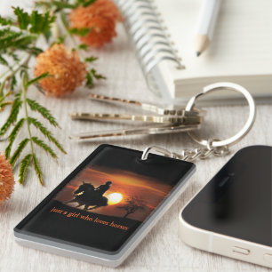 just a girl who loves horses keychain