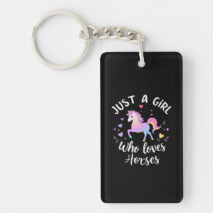 Just A Girl Who Loves Horses Keychain