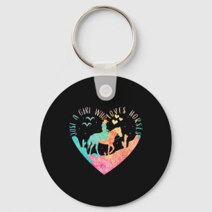 Just A Girl Who Loves Horses Keychain