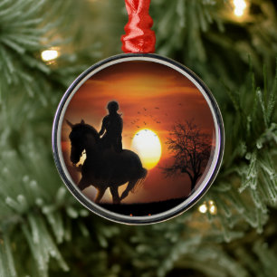 just a girl who loves horses metal ornament