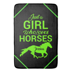 Just A Girl Who Loves Horses Personalized Bath Mat