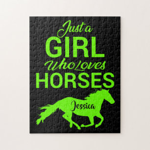 Just A Girl Who Loves Horses Personalized Jigsaw Puzzle
