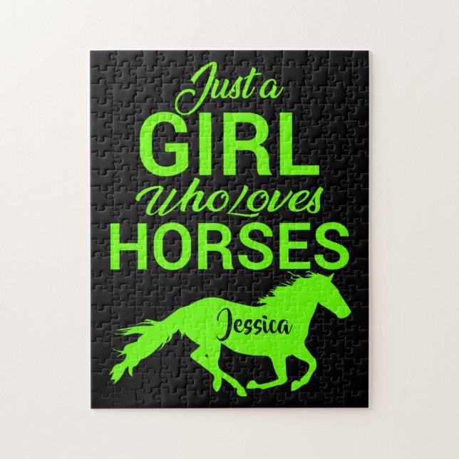 Just A Girl Who Loves Horses Personalized   Jigsaw Puzzle (Vertical)