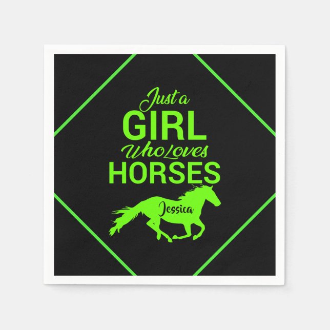 Just A Girl Who Loves Horses Personalized  Napkin (Front)