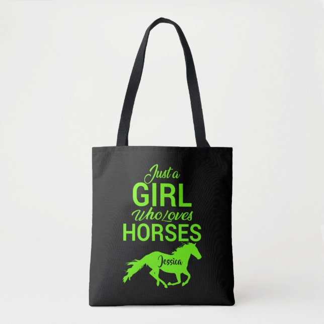 Just A Girl Who Loves Horses Personalized  Tote Bag (Front)