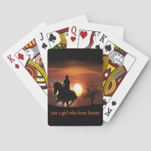 just a girl who loves horses playing cards