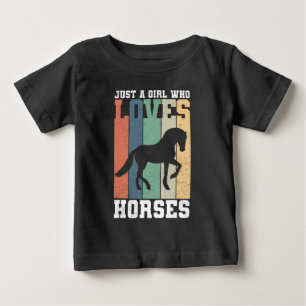Just a girl who loves Horses Retro Vintage Horse Baby T-Shirt