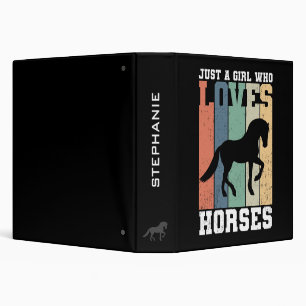 Just a girl who loves Horses Retro Vintage Horse Binder