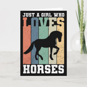 Just a girl who loves Horses   Retro Vintage Horse Card