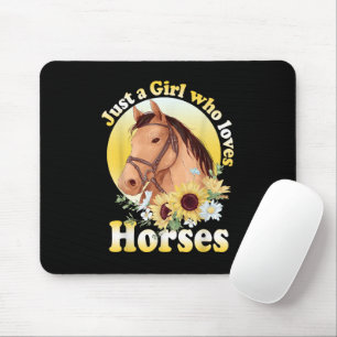 Just A Girl Who Loves Horses Riding Girls Mouse Pad