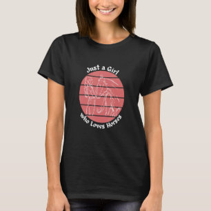 Just A Girl Who Loves Horses Riding  Retro Design T-Shirt