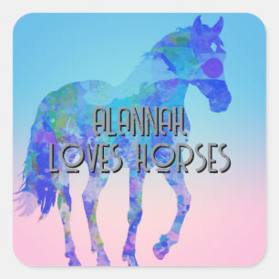 Just a girl who loves horses  square sticker
