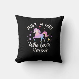 Just A Girl Who Loves Horses Throw Pillow