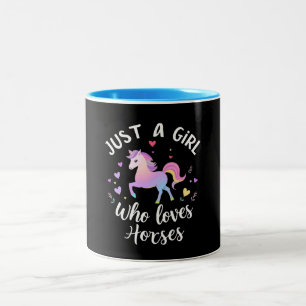 Just A Girl Who Loves Horses Two-Tone Coffee Mug