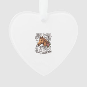 Just A Girl Who Loves Horses Vintage Horse Design Ornament