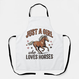 Just A Girl Who Loves Horses Vintage Horse Shirt_1 Apron