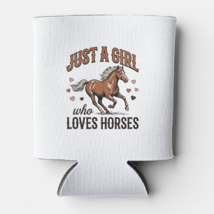 Just A Girl Who Loves Horses Vintage Horse Shirt_1 Can Cooler