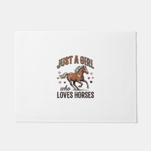 Just A Girl Who Loves Horses Vintage Horse Shirt_1 Doormat