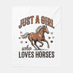 Just A Girl Who Loves Horses Vintage Horse Shirt_1 Fleece Blanket
