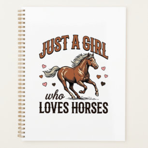 Just A Girl Who Loves Horses Vintage Horse Shirt_1 Planner