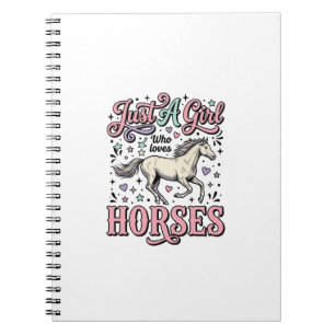 Just A Girl Who Loves Horses Vintage Vector Design Notebook