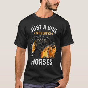 Just A Girl Who Loves Horses Watercolor Horse Wome T-Shirt