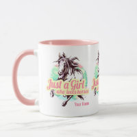 Just A Girl Who Loves Horses Watercolor Vintage