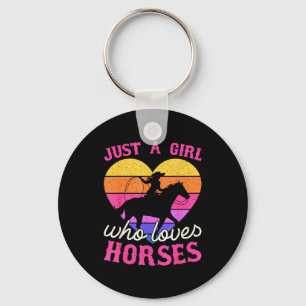 Just A Girl Who Loves Horses Women Cowgirl Animal Keychain