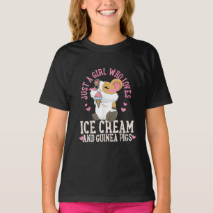 Just A Girl Who Loves Ice Cream And Guinea Pigs T-Shirt